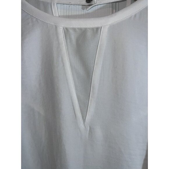 BANANA REPUBLIC White Sleeveless Career Business Top Blouse Sz M - Picture 5 of 12